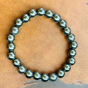 Hematite Bead Stretch Bracelet